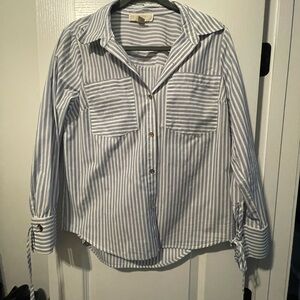 Michael Kors Blue and White Striped blouse